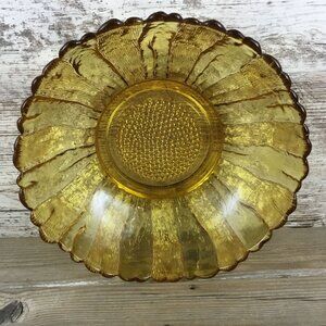 Anchor Hocking Country Garden Amber Honey Gold Sunflower Bowl 10 1/4"